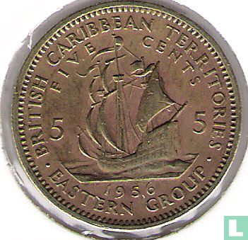 British territoires des Caraïbes 5 cents 1956 - Image 1