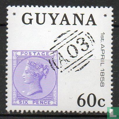 150e Anniv. Groot-Brittannië, Postal gebruik in Brits Guyana
