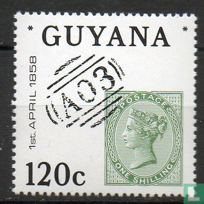 150e Anniv. Groot-Brittannië, Postal gebruik in Brits Guyana
