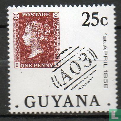 150e Anniv. Groot-Brittannië, Postal Gebruik In Brits Guyana,