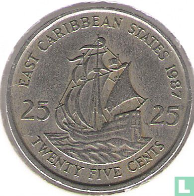 États des Caraïbes orientales 25 cents 1987 - Image 1