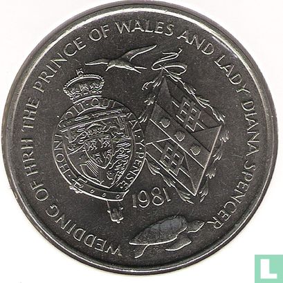 Ascension 25 pence 1981 (koper-nikkel) "Royal Wedding of Prince Charles and Lady Diana" - Afbeelding 1