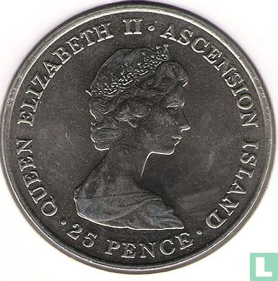 Ascension 25 Pence 1981 (Kupfer-Nickel) "Royal Wedding of Prince Charles and Lady Diana" - Bild 2