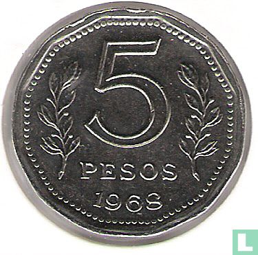 Argentinië 5 pesos 1968 - Afbeelding 1