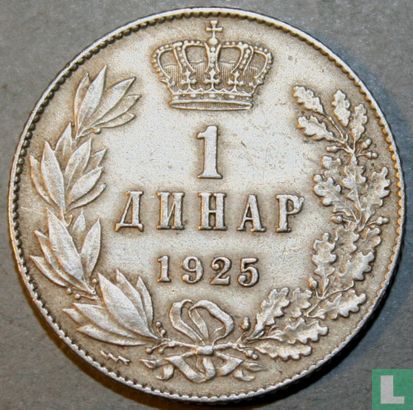 Joegoslavië 1 dinar 1925 (met muntteken) - Afbeelding 1