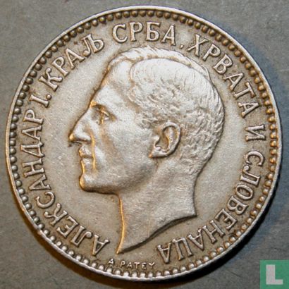 Joegoslavië 1 dinar 1925 (met muntteken) - Afbeelding 2