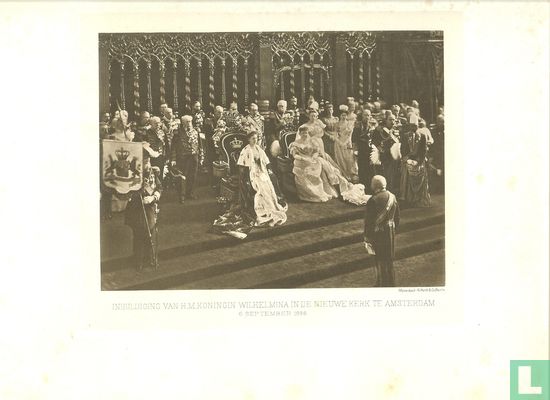 Inhuldiging van H.M. Koningin Wilhelmina in de Nieuwe Kerk te Amsterdam 6 september 1898