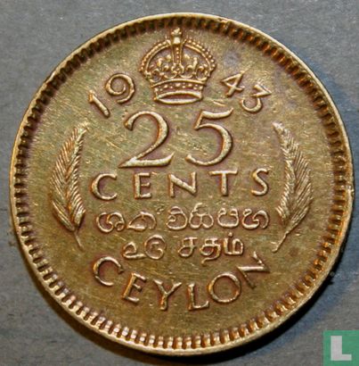 Ceylon 25 cents 1943 - Afbeelding 1