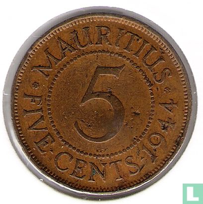 Mauritius 5 cent 1944 - Afbeelding 1
