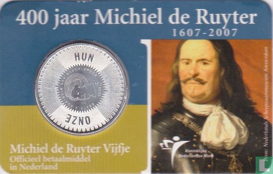 Nederland 5 euro 2007 (coincard - KNM) "400th anniversary of the birth of Michiel Adriaenszoon de Ruyter" - Afbeelding 1