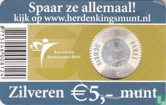 Pays-Bas 5 euro 2007 (coincard - KNM) "400th anniversary of the birth of Michiel Adriaenszoon de Ruyter" - Image 2