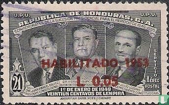 Inauguration of President Galvez with overprint