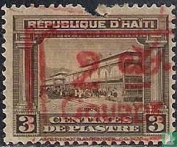 Market Port au Prince with overprint