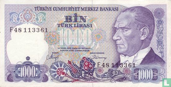 Turquie 1000 lires (série FJ) - Image 1