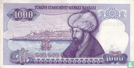 Türkei 1000 Lira (Serie FJ) - Bild 2