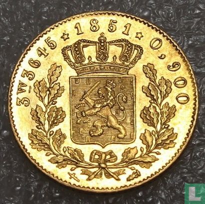 Niederlande 5 Gulden 1851 - Bild 1