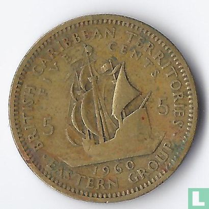 British territoires des Caraïbes 5 cents 1960 - Image 1
