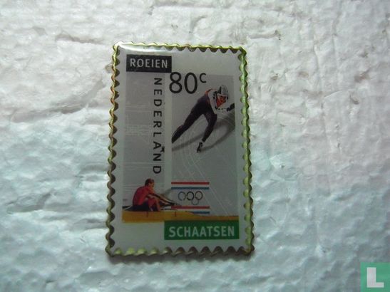 Roeien / Schaatsen (postzegel 0,80)