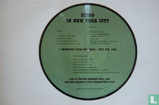 Sting in new york city - Afbeelding 1