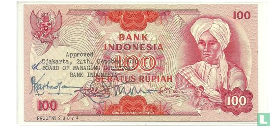 Indonesia 100 Rupiah 1970 (Proof)