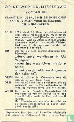 Wereld-Missiedag 18 October 1953 - Image 2