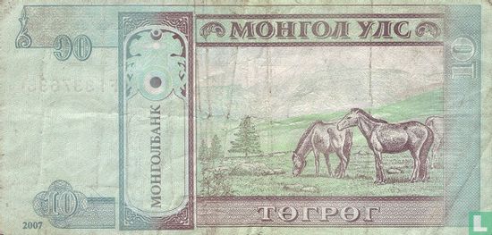 Mongolië 10 Tugrik 2007 - Afbeelding 2