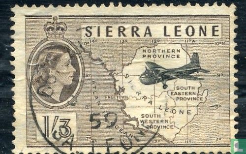 Kaart van Sierre Leone en Transportvliegtuig