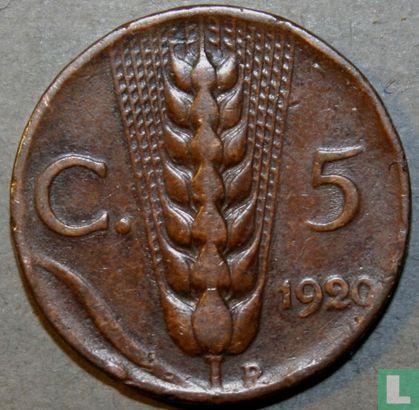 Italië 5 centesimi 1920 - Afbeelding 1