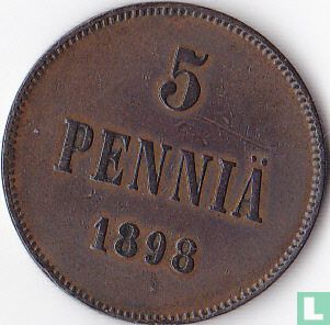 Finlande 5 penniä 1898 - Image 1