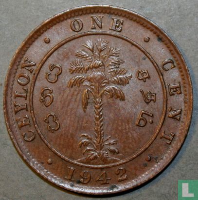 Ceylon 1 cent 1942 (type 2) - Afbeelding 1
