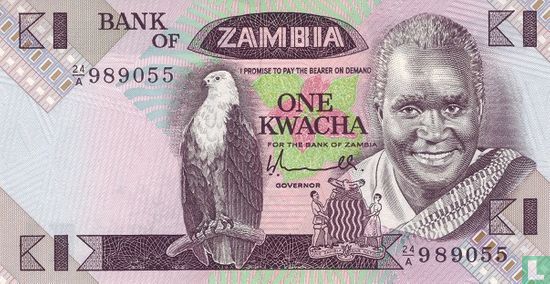 Zambie 1 Kwacha ND (1980-88) P23a - Image 1