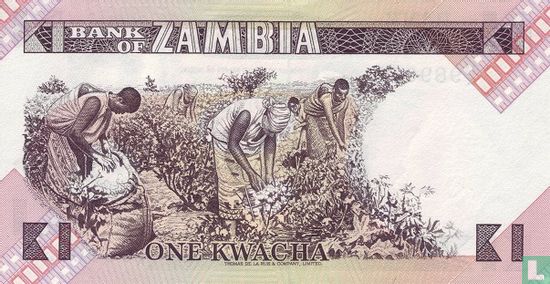 Zambia 1 Kwacha ND (1980-88) P23a - Afbeelding 2