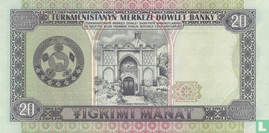 Turkmenistan 20 Manat  - Afbeelding 2