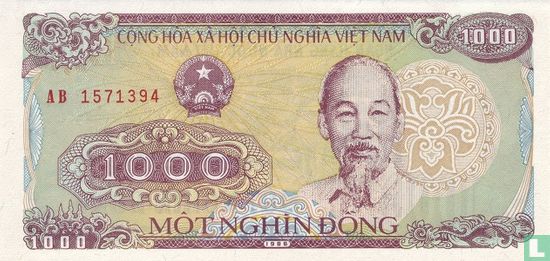 Viëtnam 1.000 Dong 1988 (small serial) - Afbeelding 1