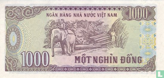 Viëtnam 1.000 Dong 1988 (small serial) - Afbeelding 2