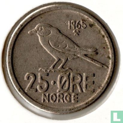 Noorwegen 25 øre 1965 - Afbeelding 1
