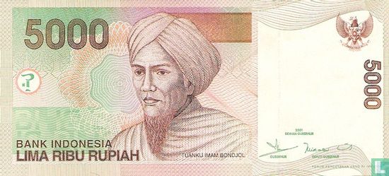 Indonesia 5,000 Rupiah 2004 - Image 1