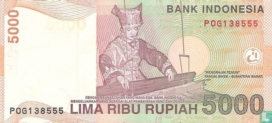 Indonésie 5.000 Rupiah 2004 - Image 2