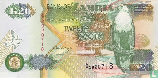 Zambia 20 Kwacha 1992 (P36b) - Image 1