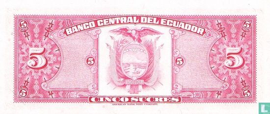 Ecuador 5 Sucres   - Afbeelding 2