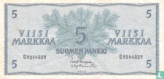 Finland 5 Markkaa 1963 (P99a7) - Afbeelding 1
