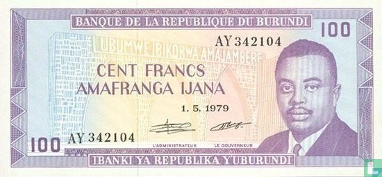 Burundi 100 Francs 1979 - Bild 1