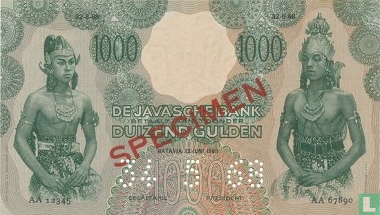 Javaneese Spécimen 1000 Gulden - Image 1