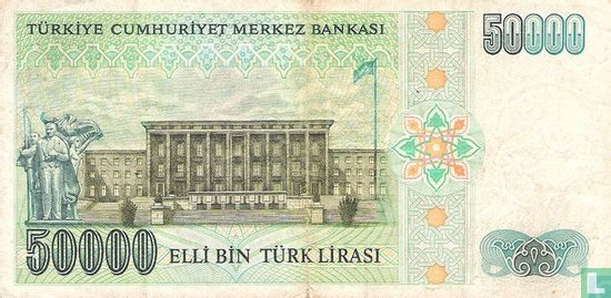 Turquie 50.000 Lira ND (1989/L1970) - Image 2