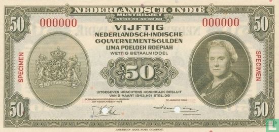 Nederlands Indië 50 Gulden  - Afbeelding 1