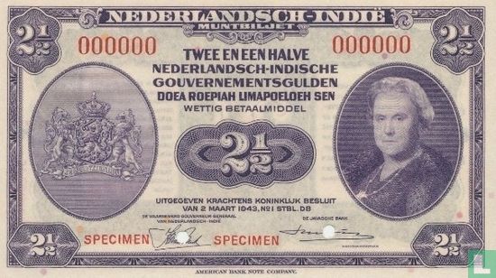 Nederlands Indië 2,5 Gulden  - Afbeelding 1