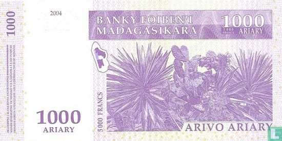 Madagaskar 1000 Ariary  - Afbeelding 2