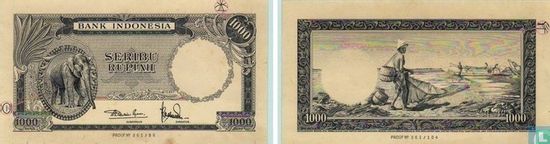 Indonesia 1,000 Rupiah 1957 (Proof)