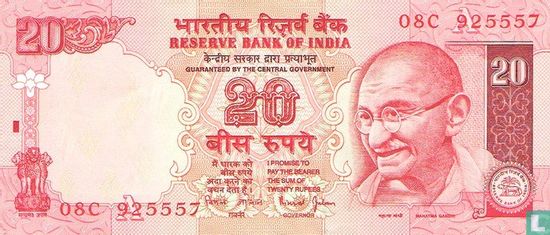 Indien 20 Rupien 2002 (A) - Bild 1