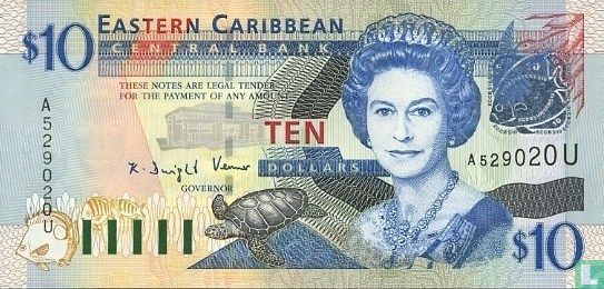 Oost. Caraïben 10 Dollars U - Afbeelding 1